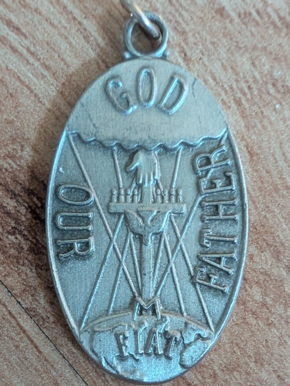 God Our Father "Fiat" Religious Medal - Holy Octave of Consecration Lyre Design